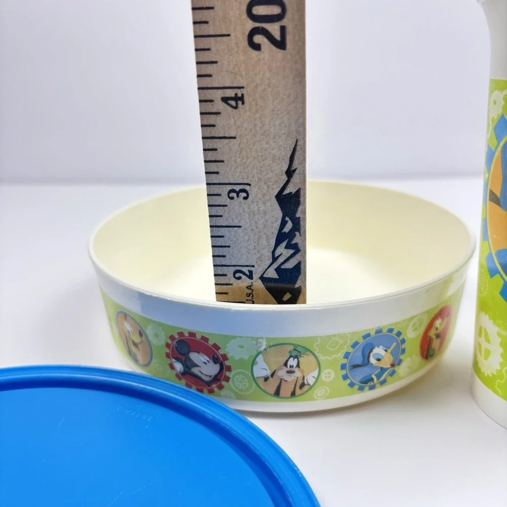 Tupperware Mickey Mouse & Friends Cereal Bowl and Beverage Cup Both‎ With Lids